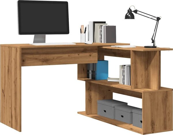 Maison Exclusive - Rohový písací stôl Artisan z dubového dreva 200,5 x 50 x 76 cm Drevený materiál
