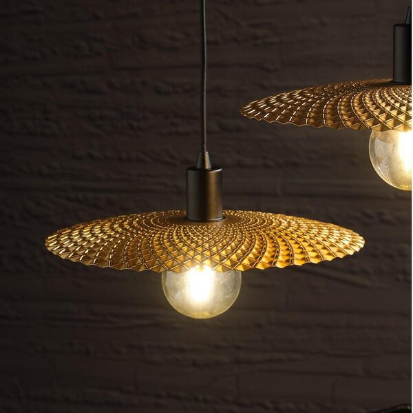 ONLI - Luster na lanku GOLDEN 1xE27/22W/230V zlatá/čierna