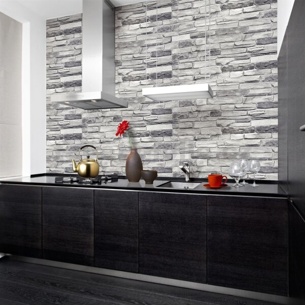 Obkladové panely 3D PVC TP10016863, rozměr 980 x 498 mm, břidlice šedá, GRACE