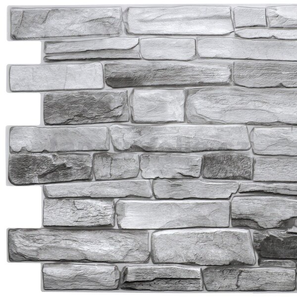 Obkladové panely 3D PVC TP10016863, rozměr 980 x 498 mm, břidlice šedá, GRACE
