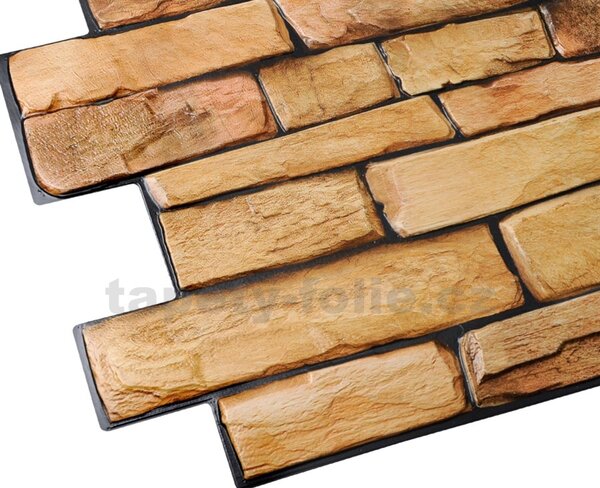Obkladové panely 3D PVC TP10006922, rozměr 980 x 498 mm, kámen pískový, GRACE