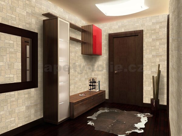 Obkladové panely 3D PVC TP10009507, rozměr 980 x 498 mm, ukládaný kámen světlý, GRACE