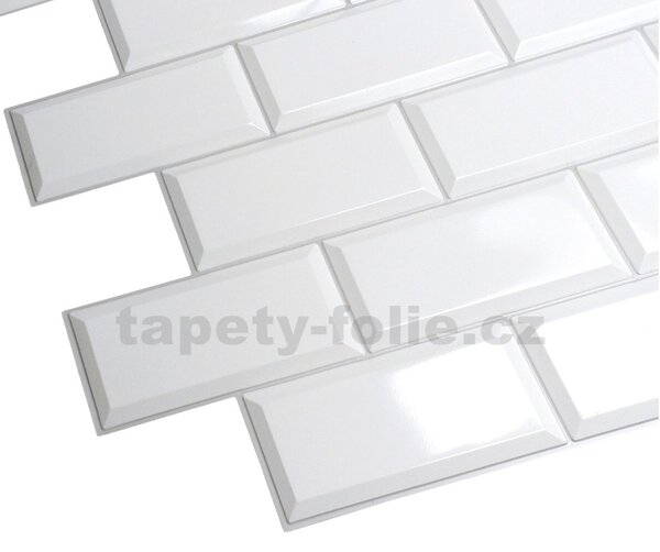 Obkladové panely 3D PVC TP10017314, rozměr 966 x 484 mm, obklad bílý, GRACE