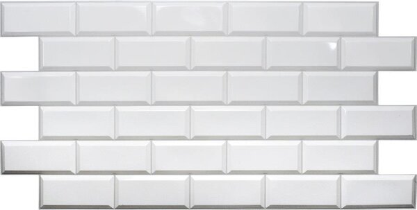 Obkladové panely 3D PVC TP10017314, rozměr 966 x 484 mm, obklad bílý, GRACE
