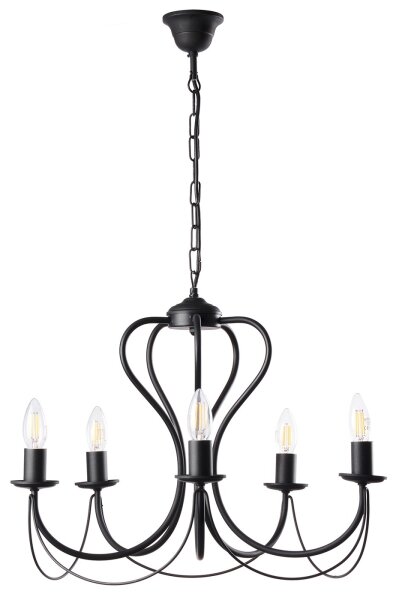 ONLI - Luster na reťazi CANDELA 5xE14/6W/230V čierna