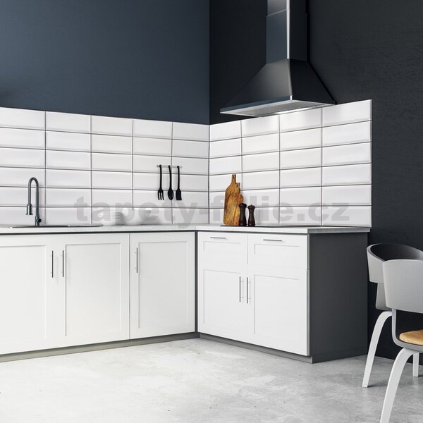 Obkladové panely 3D PVC TP10014039, rozměr 955 x 480 mm, obklad bílý, černá spára, GRACE