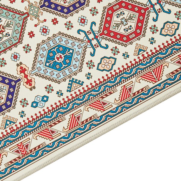 Koberec behúň viacfarebný polyester 60 x 200 cm orientálny vzor protišmykový vintage moderný štýl predsieň