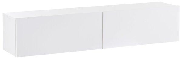 Závesná skrinka pod TV biela 140 cm tv stolík na stenu minimalistický dizajn obývacia izba