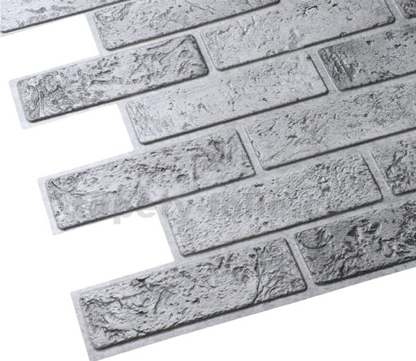 Obkladové panely 3D PVC TP10017309, rozměr 962 x 499 mm, cihla šedá, GRACE