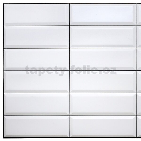 Obkladové panely 3D PVC TP10014039, rozměr 955 x 480 mm, obklad bílý, černá spára, GRACE