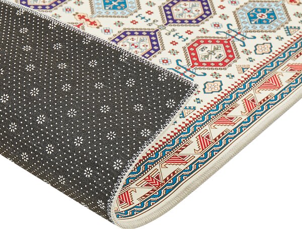 Koberec behúň viacfarebný polyester 60 x 200 cm orientálny vzor protišmykový vintage moderný štýl predsieň