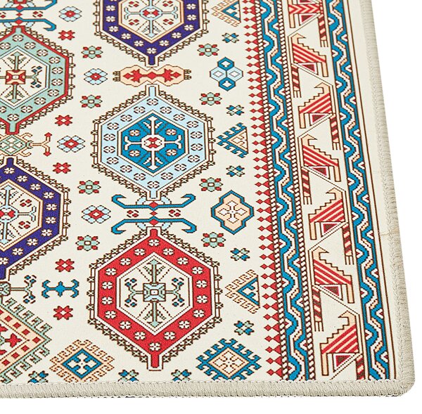 Koberec behúň viacfarebný polyester 60 x 200 cm orientálny vzor protišmykový vintage moderný štýl predsieň