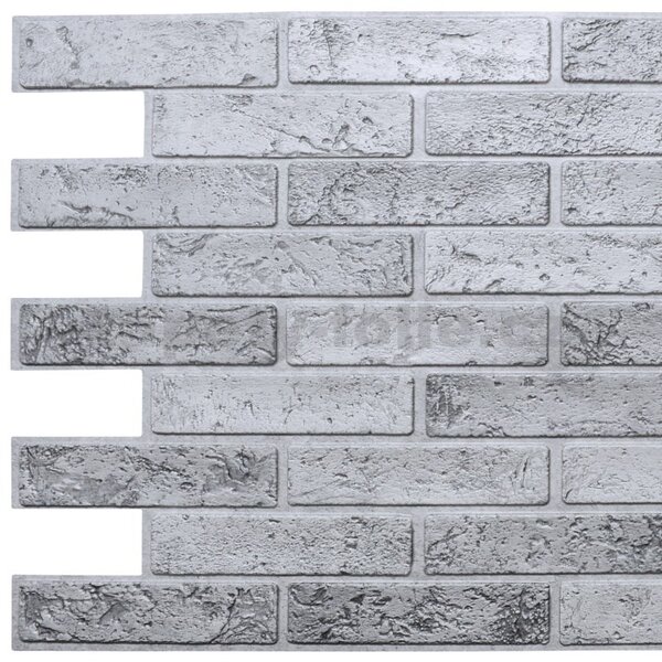 Obkladové panely 3D PVC TP10017309, rozměr 962 x 499 mm, cihla šedá, GRACE