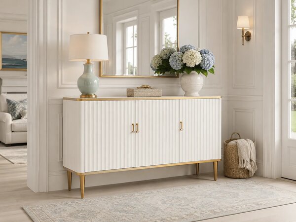 LivinHill Komoda Stilig ST313 160 cm biela/zlatá