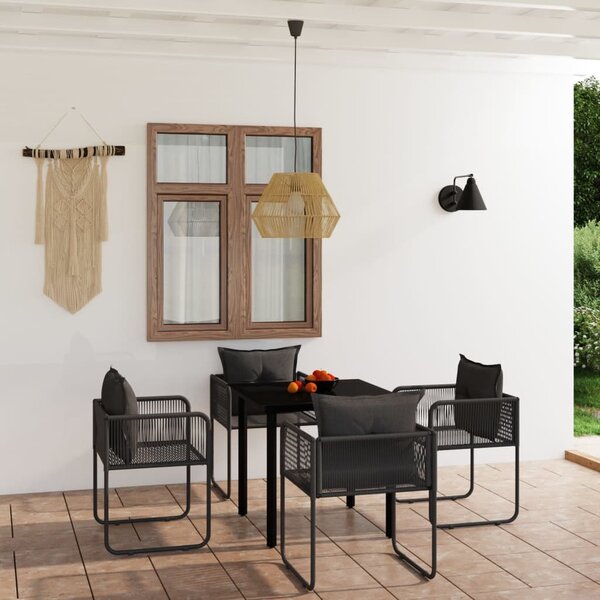 Maison Exclusive – 5-dielna záhradná jedálenská súprava, čierna