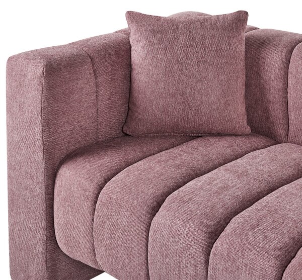 Leňoška ľavostranná ružová látkové čalúnenie čierne nohy s vankúšom moderný glamour dizajn