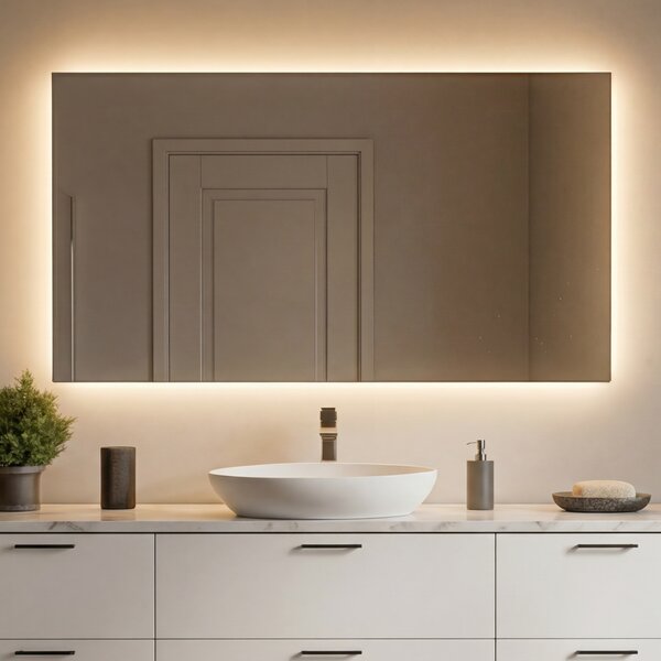 Nástenne zrkadlo do kupelne s osvetlenim LED 120x70cm so studenou farbou LED 7000K, teplou farbou 3000K alebo neutrálnou farbou 4500K
