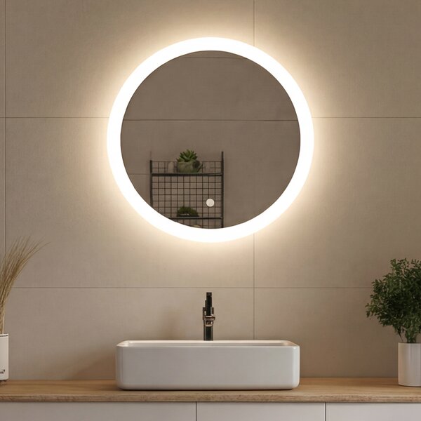 Koloidné LED osvetlené zrkadlo do kúpeľne 60 cm s Dual color, Spínač dotykový