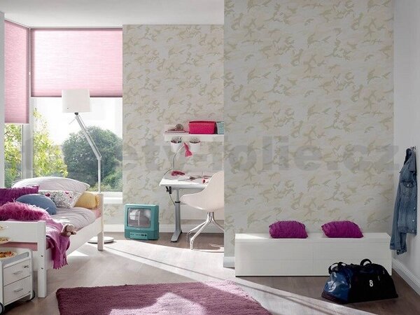 Vliesové tapety na zeď Boys & Girls 3694-13, maskáč béžový, rozměr 10,05 m x 0,53 m, A.S.Création