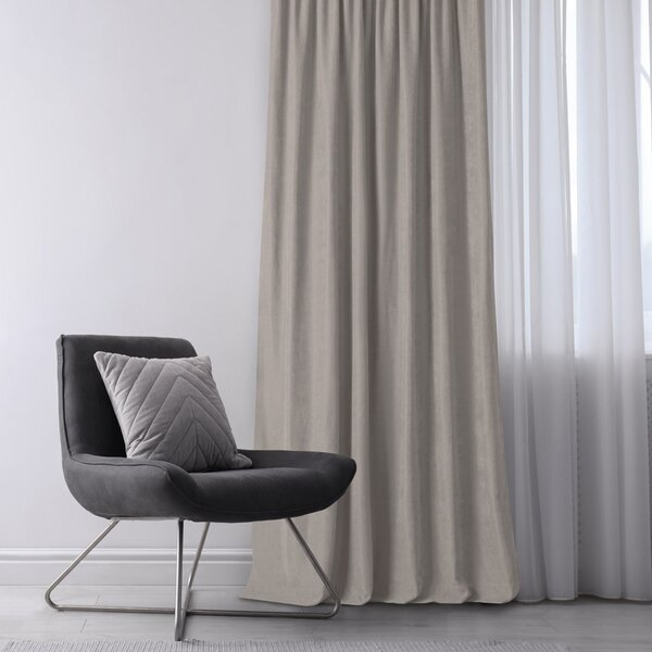Filumi Záves MILANA s riasiacou páskou Wave 7 cm cappuccino, veľkosť 220x225