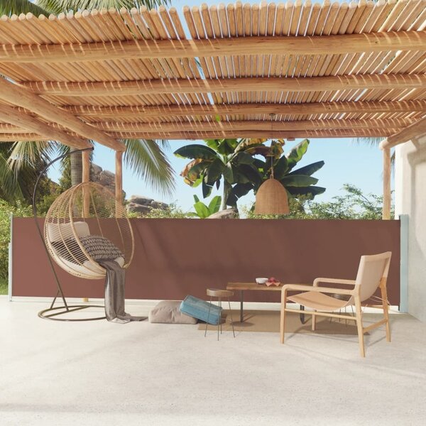 Maison Exclusive – Výsuvná markíza, 117 x 614 cm, hnedá