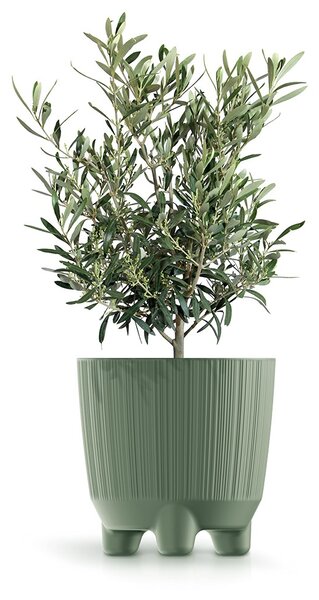 Prosperplast Plastový kvetináč RYFOS N s nožičkami odtieň škandinávska modrá matný, variant 16,8 cm