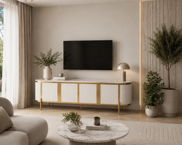 LivinHill TV stolík Stilig 200 cm mramor/béžový