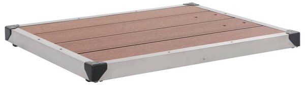 Maison Exclusive – Vonkajšia sprchová vanička z WPC s oceľovým rámom, 80 x 62 cm, hnedá