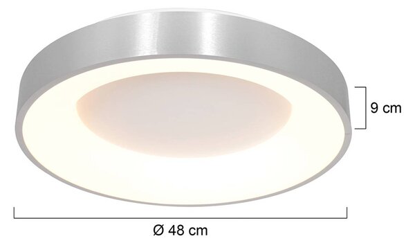 LED stropné svietidlo Ringlede 2 700 K Ø 48 cm strieborná
