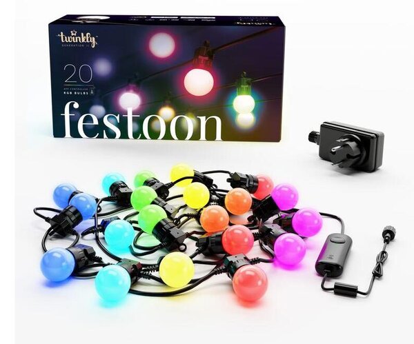 Twinkly TWF020STP-BEU - LED RGB Vonkajšia dekoračná reťaz 20xLED 14m IP44 Wi-Fi