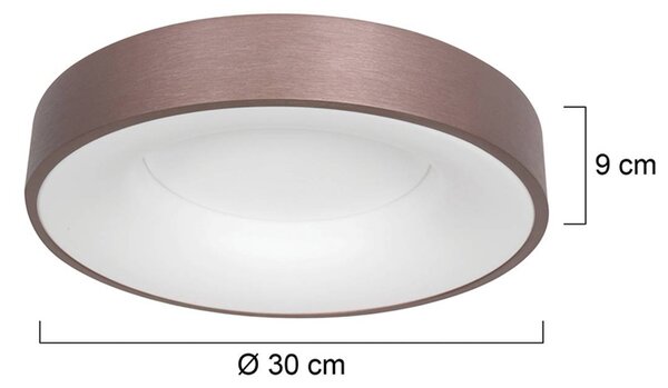 LED stropné svietidlo Ringlede 2 700 K Ø 30 cm bronzová