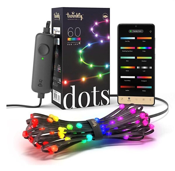 Twinkly TWD060STP-B - LED RGB Stmievateľný pásik DOTS 60xLED 3 m Wi-Fi USB