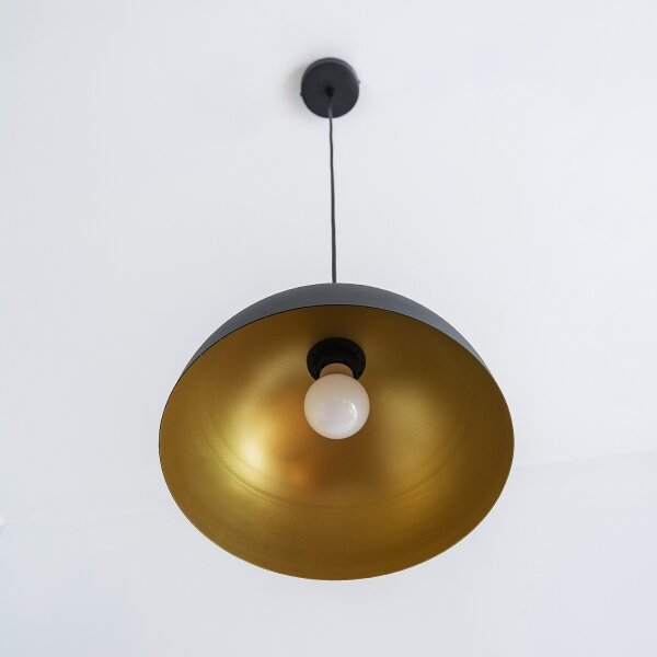 Luster na lanku VESPER 1xE27/15W/230 priemer 30 cm čierna/zlatá