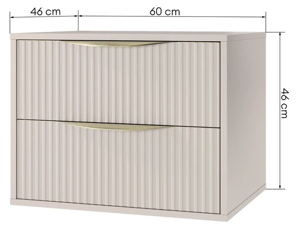 Hector Závesná skrinka pod umývadlo Avila s doskou 60 cm kašmír/zlatá
