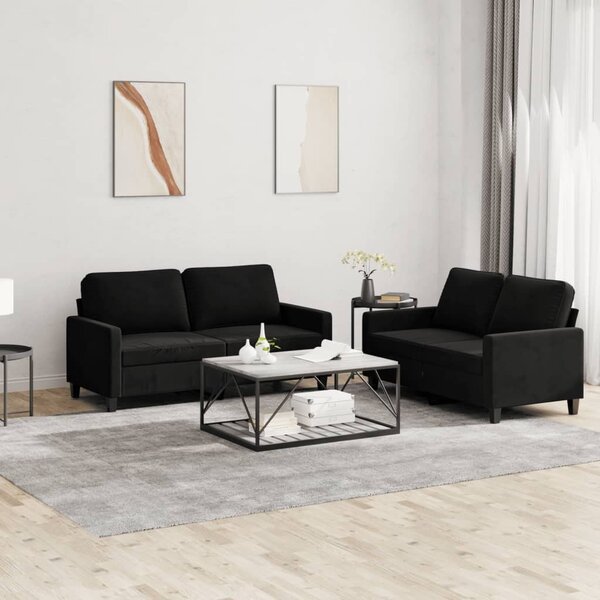 Maison Exclusive – 2-dielna sedacia súprava s vankúšmi, čierny zamat