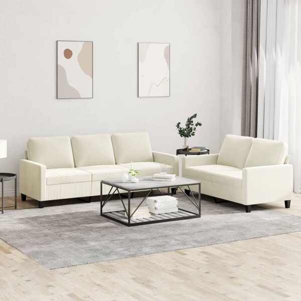 Maison Exclusive – 2-dielna sedacia súprava s vankúšmi, krémový zamat