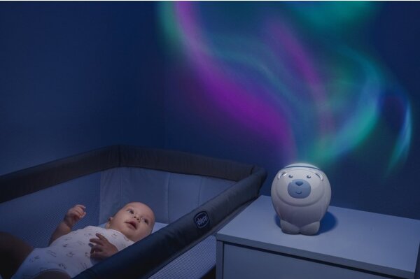 Chicco - Detský projektor 2v1 POLAR BEAR 3xAA modrá
