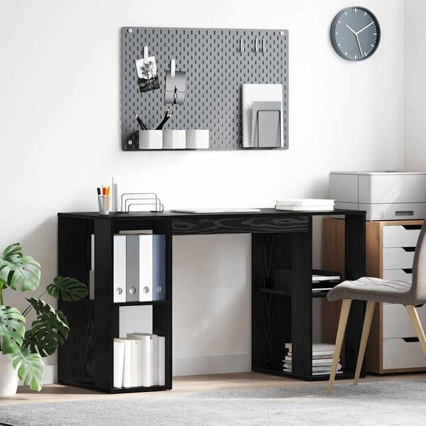 Maison Exclusive – písací stôl, čierna farba, vzhľad dubového dreva, materiál: drevotrieska