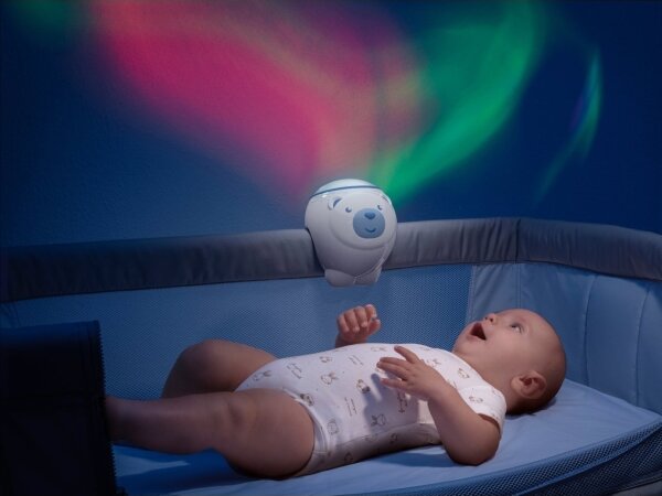 Chicco - Detský projektor 2v1 POLAR BEAR 3xAA modrá