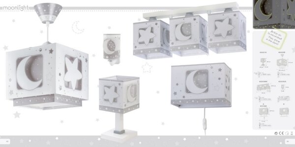 Dalber 63233NE - Detské stropné svietidlo MOONLIGHT 3xE27/60W/230V