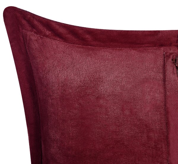 Súprava 2 dekoratívnych vankúšov bordová menčestrové poťahy 47 x 27 cm moderná tradičná obývacia izba spálňa