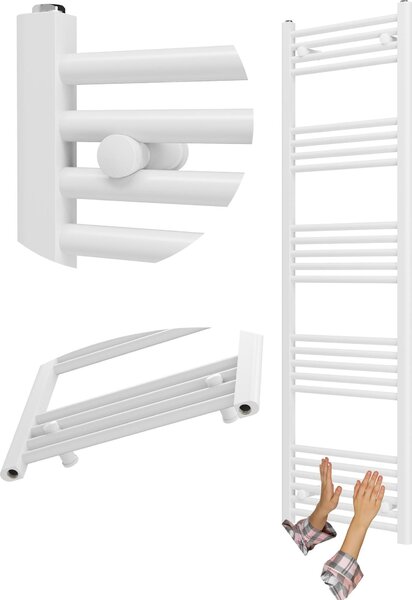 Granitan | Kúpeľňový radiátor Breno - 50/160 cm - Biely - Moderný dizajn - Praktický na sušenie uterákov