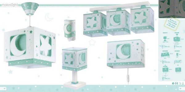 Dalber D-63233NH - Detské stropné svietidlo MOONLIGHT 3xE27/60W/230V