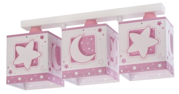 Dalber 63233NS - Detské stropné svietidlo MOON LIGHT 3xE27/60W/230V ružová