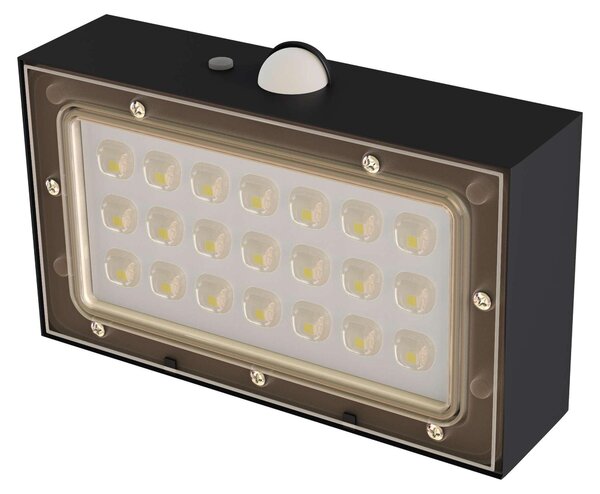Solárna lampa EMOS LED BRIXO s detektorom pohybu, pre dom/záhradu s okolitým svetlom, dosah senzora 6 m/120°, 350 lm, neutrálna biela, čierna, ZG162S