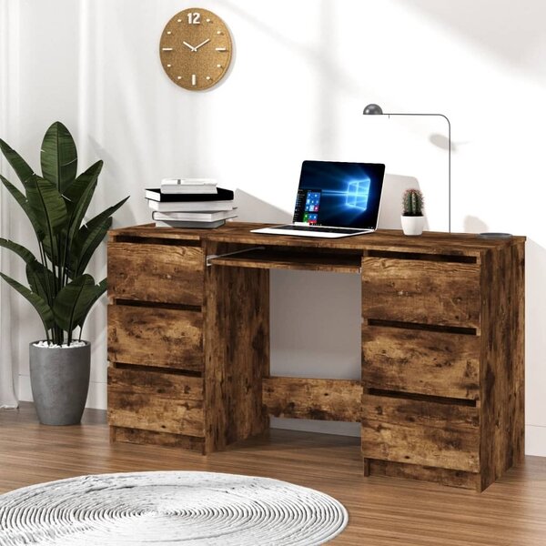 Maison Exclusive - písací stôl z dymového dubu 140x50x77 cm drevený materiál