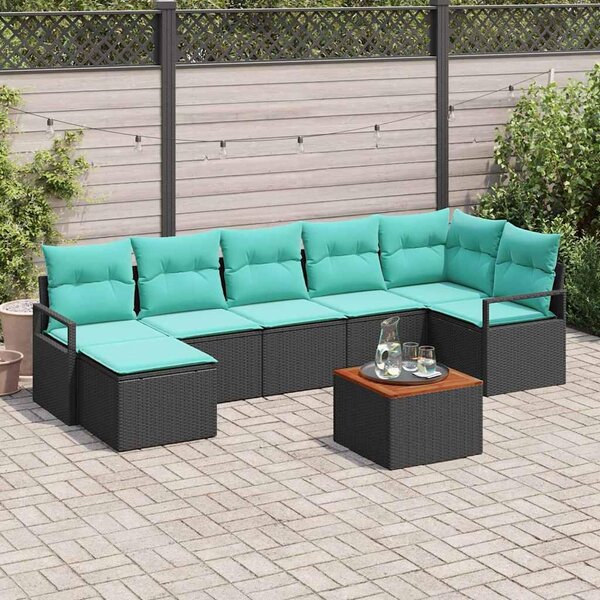 Maison Exclusive - Záhradný nábytok s vankúmi 8 ks ierny Poly-rattan