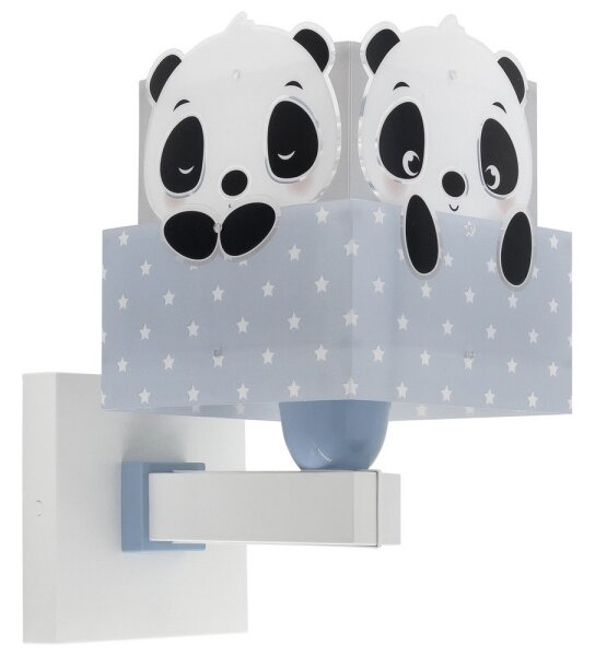 Dalber 63169T - Detské nástenné svietidlo PANDA 1xE27/60W/230V modrá