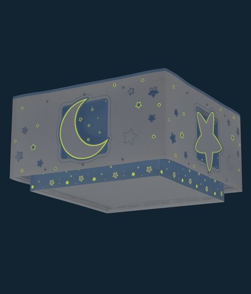 Dalber 63236T - Detské stropné svietidlo MOONLIGHT 2xE27/60W/230V modrá