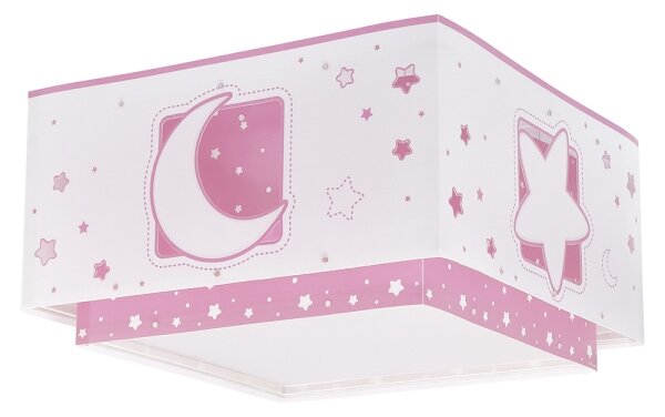Dalber 63236S - Detské stropné svietidlo MOONLIGHT 2xE27/60W/230V ružová